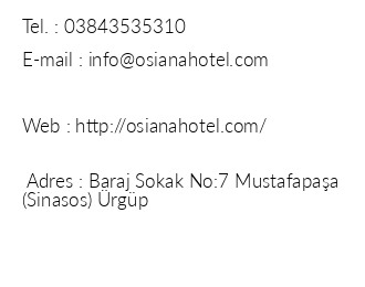 Osiana Hotel iletiim bilgileri